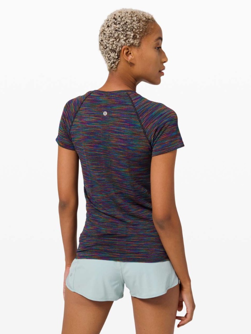 Lululemon Swiftly Tech Short Sleeve Shirt Hip Length - Black Rainbow - Size 4